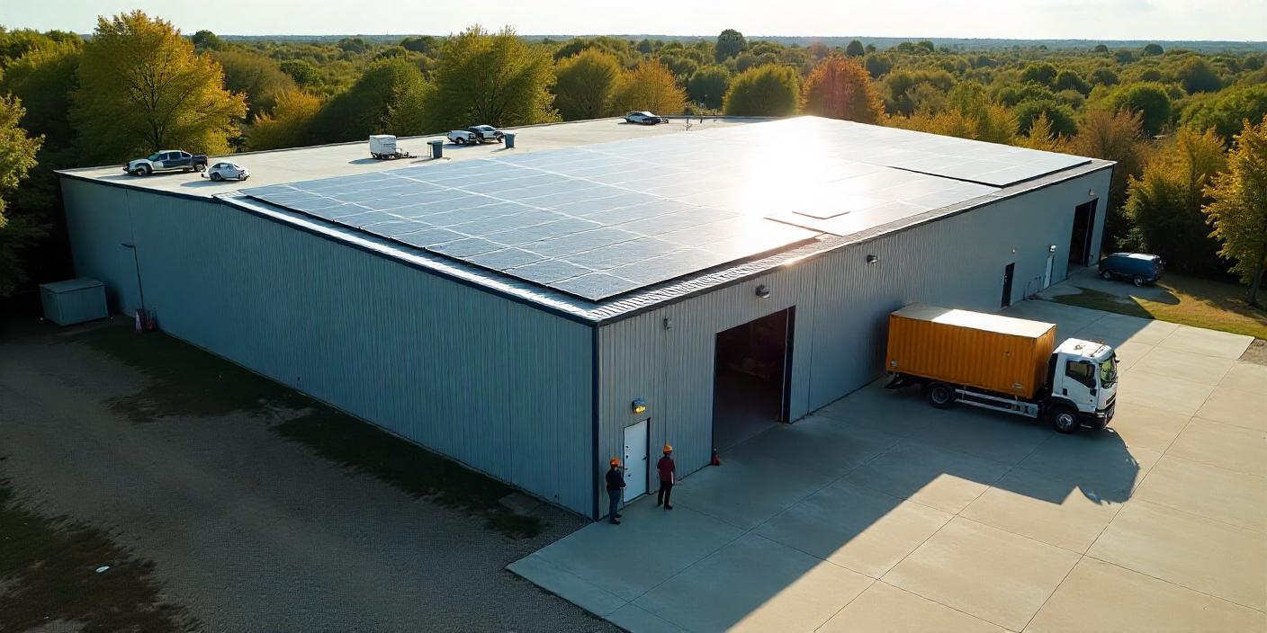 solar panel installation on an industrial roof, resulting in 25% deduction in corporation tax