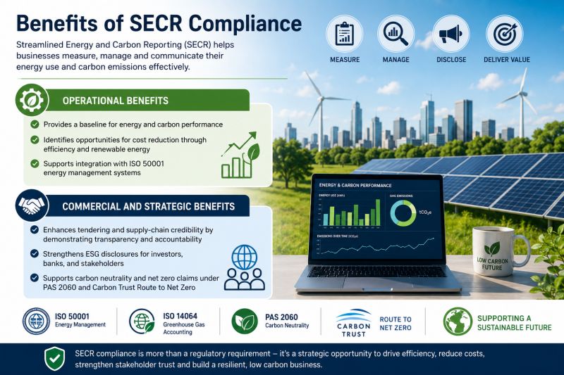 What is the Streamlined Energy and Carbon Reporting (SECR) framework reporting scope for UK manufacturers and engineers