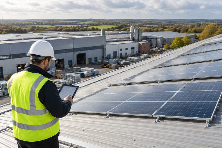 Factory roof suitability assessment for commercial solar panels in the UK